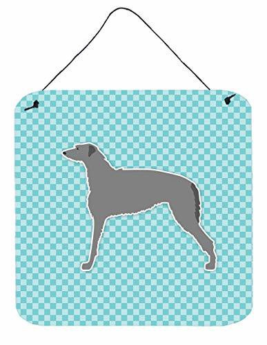 Caroline&#39;s Treasures Bb3696Ds66 Scottish Deerhound Checkerboard Blue Wall Or Door Hanging Prints, 6X6, Multicolor