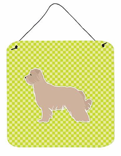 Caroline&#39;s Treasures Bb3818Ds66 Pyrenean Shepherd Checkerboard Green Wall Or Door Hanging Prints, 6X6, Multicolor