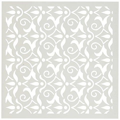 Judikins Ks067 Kite Stencil, 6&quot;, Square-India Block Print, White