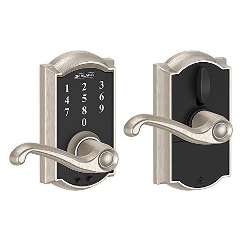 Schlage Touch Camelot Lock With Flair Lever (Satin Nickel) Fe695 Cam 619 Fla