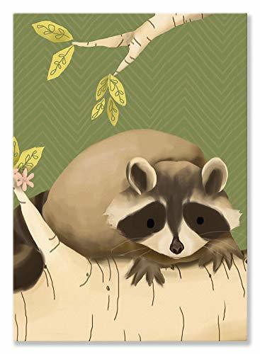 Oopsy Daisy Meeko The Raccoon Canvas Wall Art By Meghann O&#39;Hara, 10 By 14-Inch