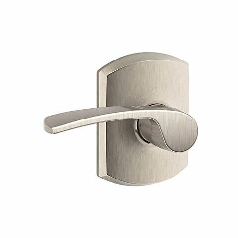 Schlage Lock Company F10Mer619Grw F10 Series Merano W Greenwich Rose Passage Door Lock Satin Nickel