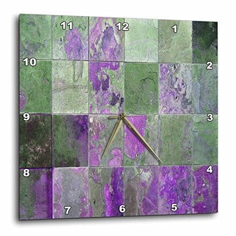 3Drose Dpp_29112_3 Purple Rusted Tile-Wall Clock, 15 By 15-Inch