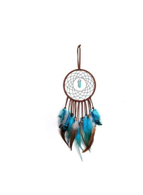 Generic Handmade Large Dream Catcher with Feather Seashell Knitting, Wall Hanging Multicolour