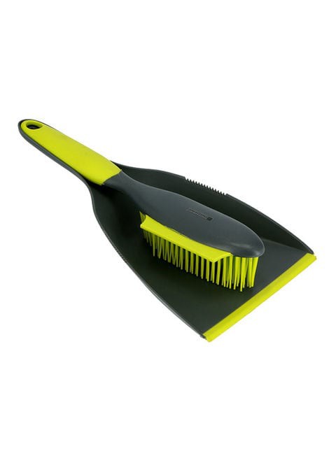 ROYALFORD 2-Piece Dustpan With Brush Set Grey/Green