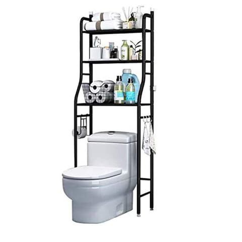 3 Tier Black Over Toilet Shelf Bathroom Storage Rack Home Toilet Organizers