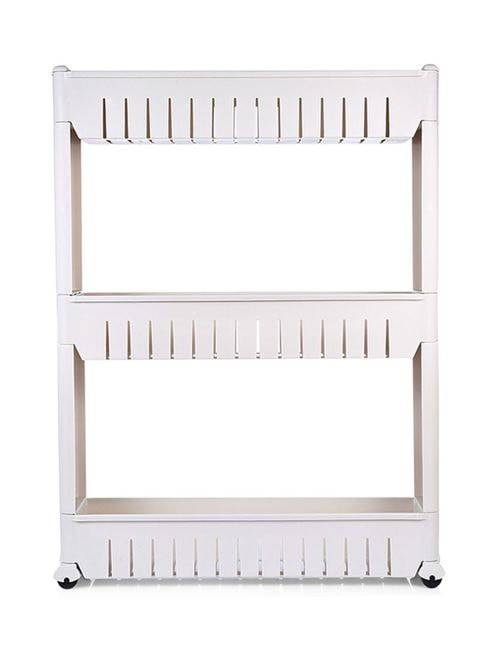 Generic 3-Tier Rack Shelf With Wheels Beige