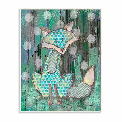 The Kids Room by Stupell Stupell Home D Cor Distressed Woodland Fox Canvas Wall Art, 10 X 15, Multi-Color
