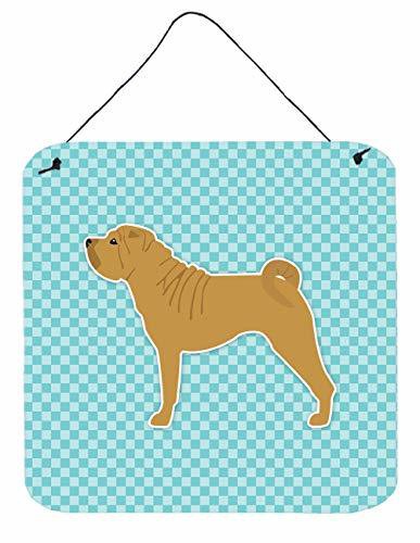 Caroline&#39;s Treasures Bb3752Ds66 Shar Pei Checkerboard Blue Wall Or Door Hanging Prints, 6X6, Multicolor