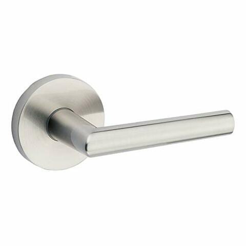 Kwikset 91540-003 Milan Door Handle Lever With Modern Contemporary Slim Round Design For Home Hallway Or Closet Passage In Satin Nickel