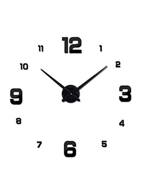 Generic 3D Sticker Wall Clock Black