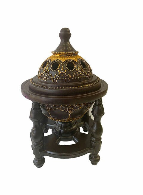 East Lady Decorative Incense Holder Brown/Gold 10 x 18cm