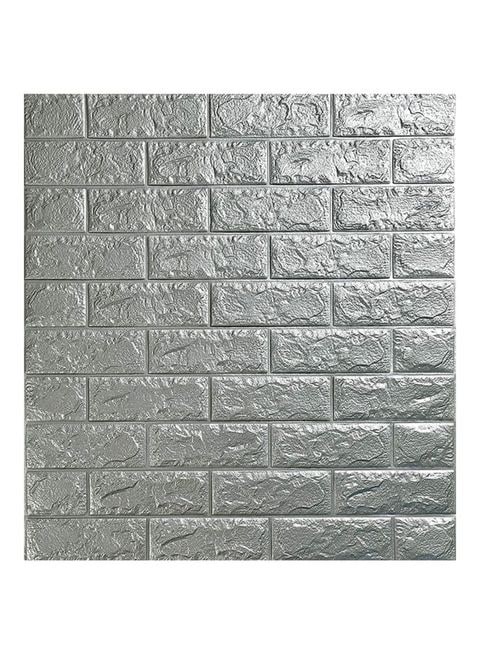 Generic 3D Brick Waterproof Wall Stickers Grey 70X77cm