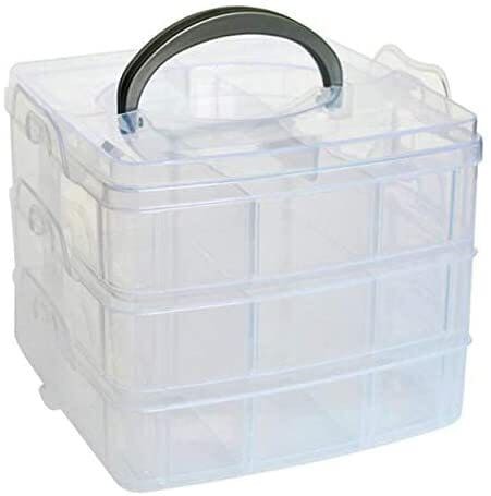 Generic Clear Plastic Craft Beads Jewellery Storage Organizer Tool Box Case White