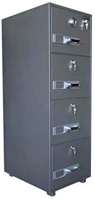 Mahmayi Secure Plus 4 Drawer Fire Filing Cabinet, Grey, SD6804DK4