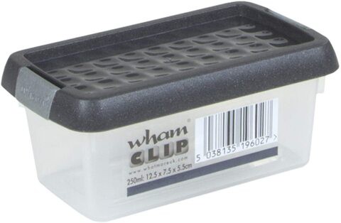 Wham 1.01 Clip Storage Box, Graphite/Clear - 5.5H X 7.5W X 12.5D cm