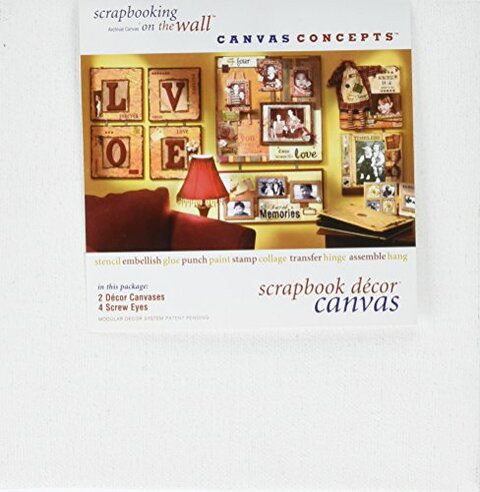 Canvas Concepts Fancy Back Decor Canvas-White 6&quot;X6&quot; 2/Pkg