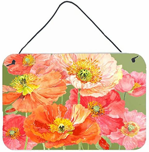 Caroline&#39;s Treasures Sase664Cds812 Poppies By Anne Searle Wall Or Door Hanging Prints, 8X12, Multicolor