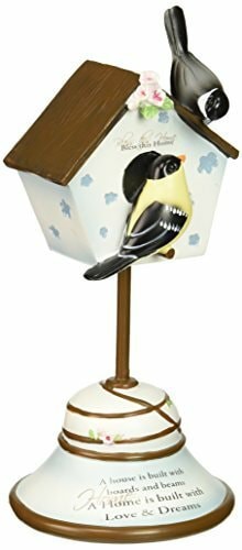 Pavilion Gift Company Peace, Love And Birds By Pavilion 7-Inch Decorative Bird House Finial, Bless This Home Sentiment