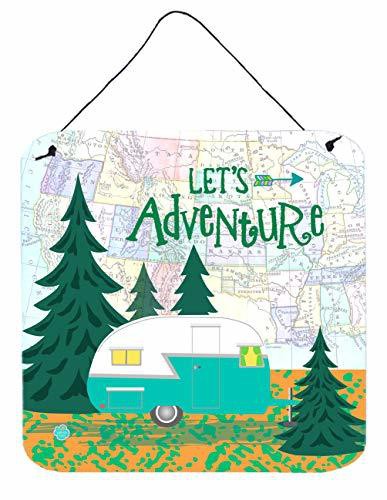 Caroline&#39;s Treasures Vha3003Ds66 Let&#39;s Adventure Glamping Trailer Wall Or Door Hanging Prints, 6X6, Multicolor