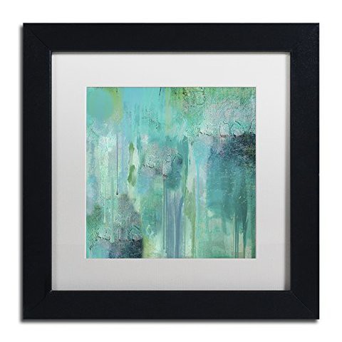 Trademark Fine Art Aqua Circumstance Ii Wall Decor By Color Bakery, 11&quot; X 11&quot;, Black Frame, White Matte