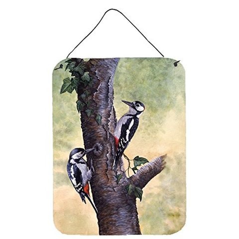 Caroline&#39;s Treasures Bdba0335Ds1216 Woodpeckers By Daphne Baxter Wall Or Door Hanging Prints, 12X16, Multicolor