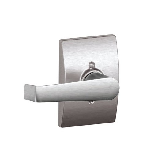 SCHLAGE Elan Lever With Century Trim Non-Turning Lock, Satin Chrome (F170 Ela 626 Cen)