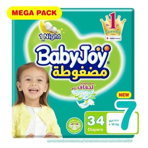 Babyjoy Compressed Diapers Mega Pack Xxxl Size 7 Count 34 Piece