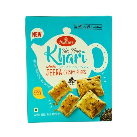 Haldiram&#39;s Tea Time Khari Whole Jeera Crispy Puffs 200g