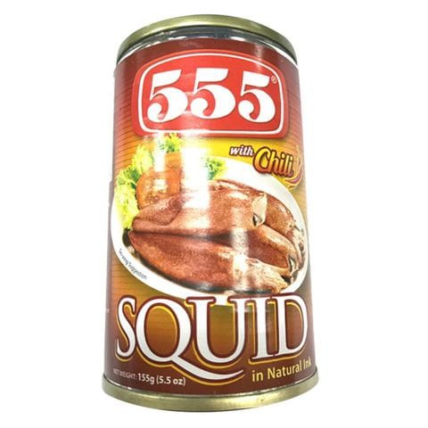 555 Squid in Natural Ink With Chili 155g