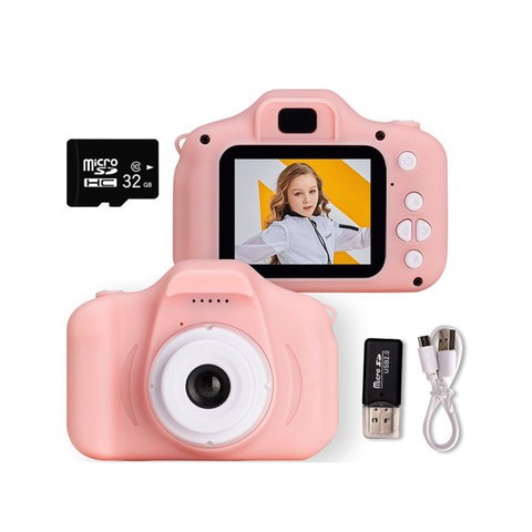 ALISSA-Kids Digital Video Camera Toys, for Age 3 - 12 Year Old Girls, Shockproof Children Cameras Gift Mini Child Camcorder, Pink.