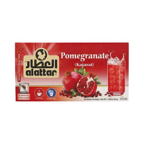 Alattar Green Tea Bags Pomegranate 20 Count