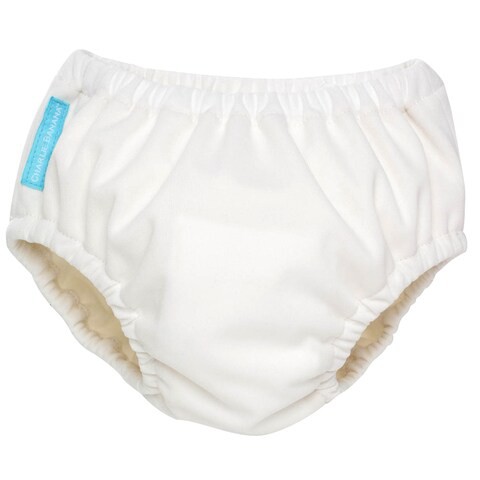 Charlie Banana 889207 2-In-1 Swim Diaper & Training Pants White-M