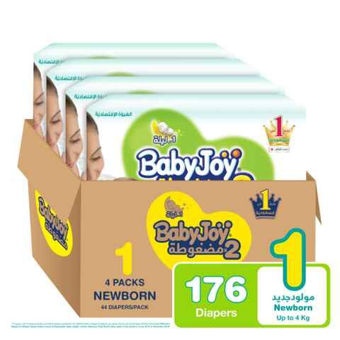 BabyJoy 2x Diaper, Newborn Size 1, Count 176, Up to 4kg