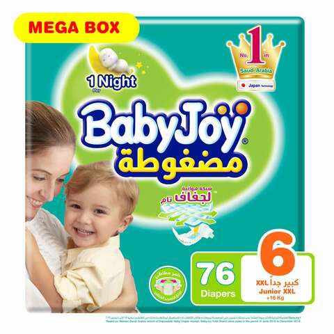 BabyJoy Diapers Compressed Diamond pad Mega Box Size 6 (2X38) 16-25 KG