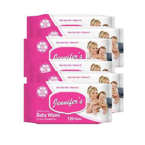 Jennifer's Baby Wipes 120 Count x6