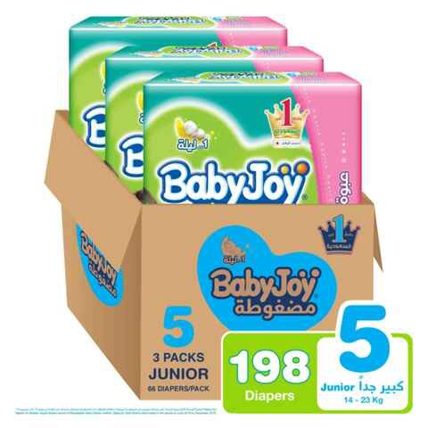 BabyJoy Compressed Diaper Giant Pack Junior 3X66 - 14-25kg