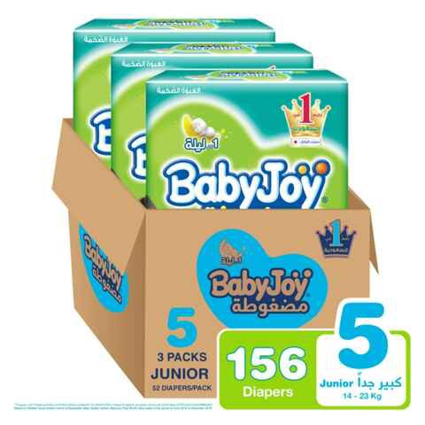 BabyJoy Compressed Diaper Mega Pack Junior 3X52 - 14-25kg