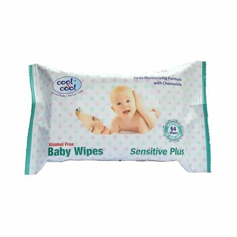 Cool & Cool Alcohol Free Sensitive Plus Baby Wipes 64 Pieces