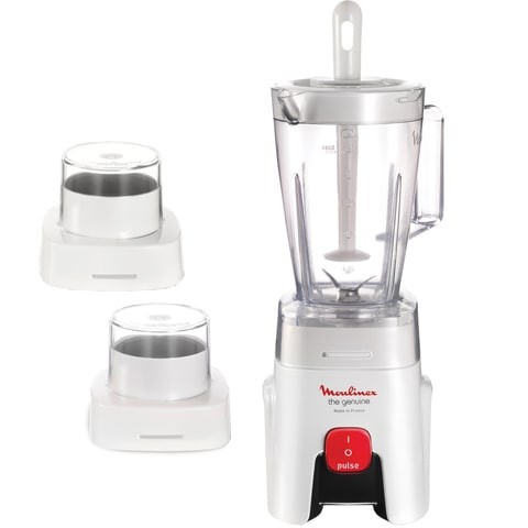 Moulinex Blender 1.5 Liter with Grinder and Grater, 500 Watt, White