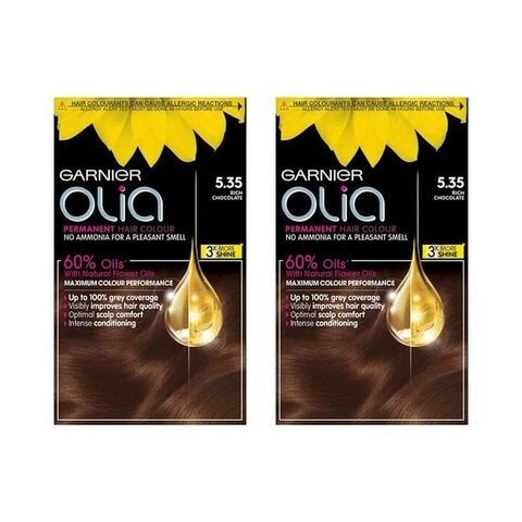 Garnier Olia No Ammonia Permanent Hair Dye 5.35 Chocolate Brown 100m x 2