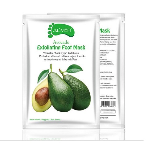 Pack Of 5 avocado Exfoliating Foot Peel Mask