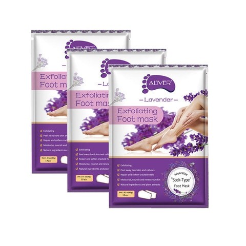 Pack Of 3 Lavender Exfoliating Foot Peel Mask