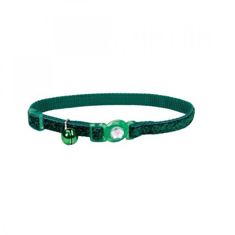 Coastal Safecat Jewel Buckle Glitter Overlay Collar Green