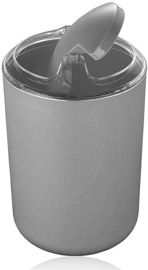 Gray Plastic Trash Can Waste Bin For Bedroom