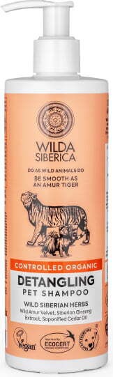 Wilda Siberica Controlled Organic, Natural &amp; Vegan  Whitening pet shampoo, 400 ml