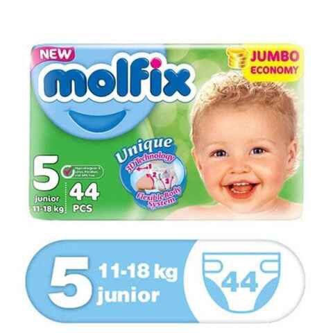 Molfix 3D Junior Jumbo Size 5 Baby Diapers 44 Count