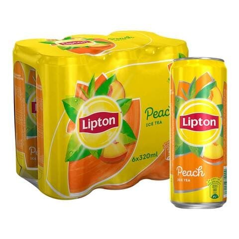 Lipton Carbonated Free Iced Tea Drink 320 ml x Pack of 6