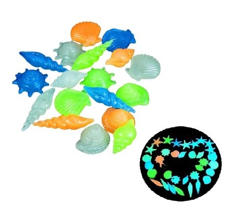 ALISSA 100 Piece - Glow in Dark Sea Shells for Home Aquarium and Garden Décor (Random Colors)