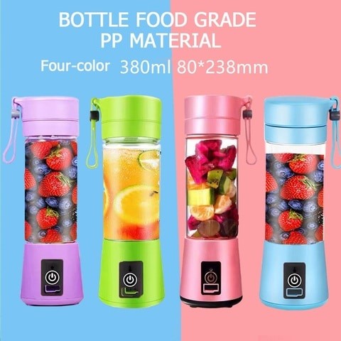 Generic Portable Fruit Blender 6 Blades Juicing Cup 230ml Electric Fruit Juicer Maker USB Rechargeable